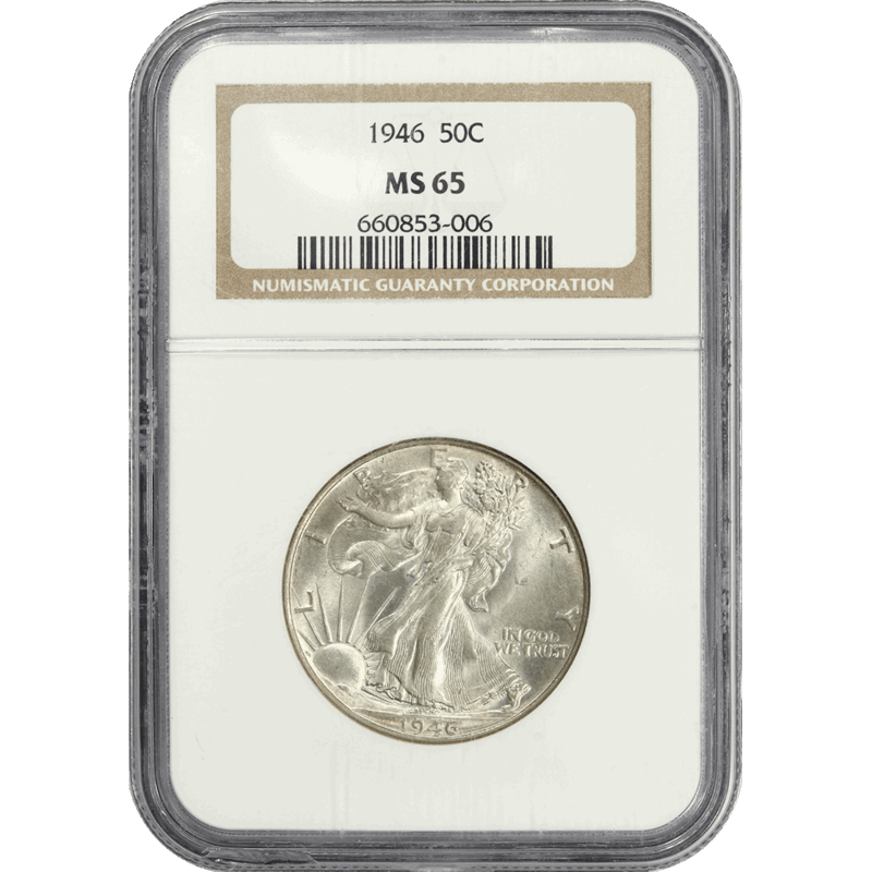1946 50c Walking Liberty Half Dollar - NGC MS65 