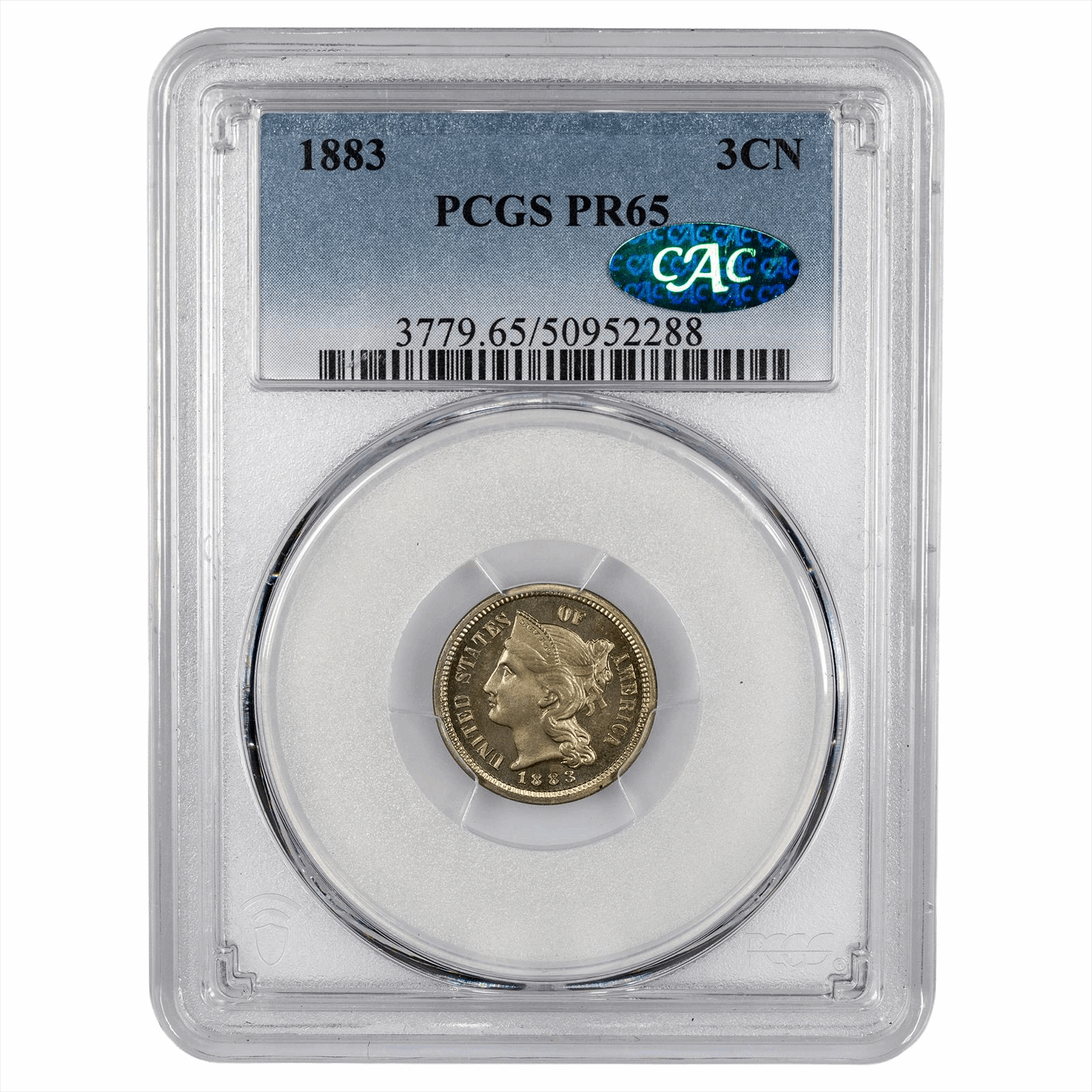 1883 Three Cent Nickel 3CN PCGS PR 65 CAC