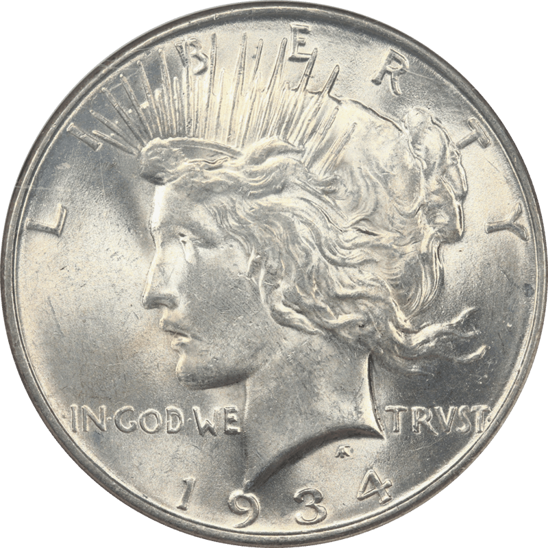1934-D Peace Silver Dollar, NGC MS 62 - Nice Original Coin