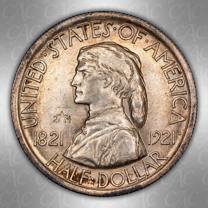 1921 Missouri 2x4 50c CACG MS 64