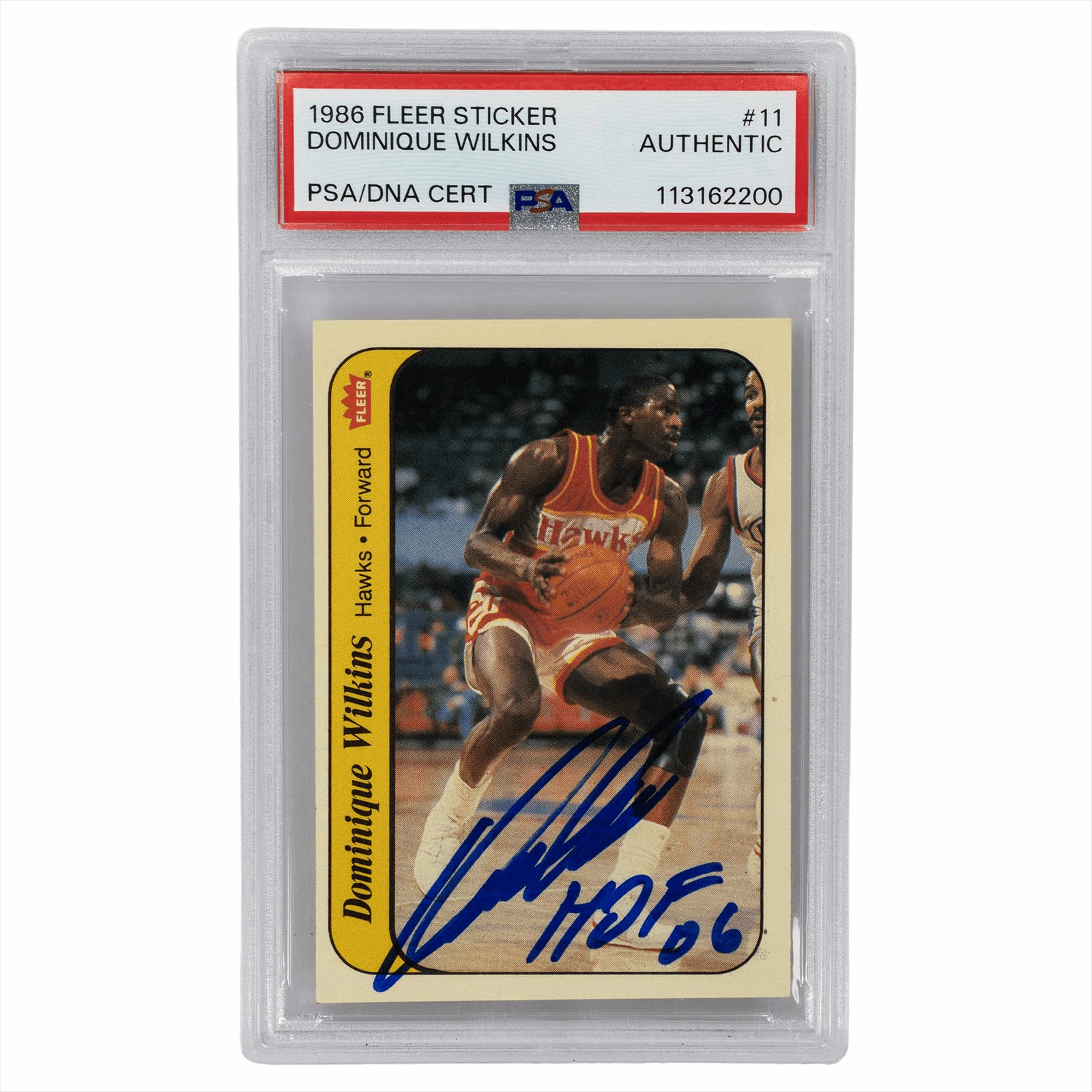 1986 Fleer Sticker Dominique Wilkins #11 PSA/DNA AUTHENTIC