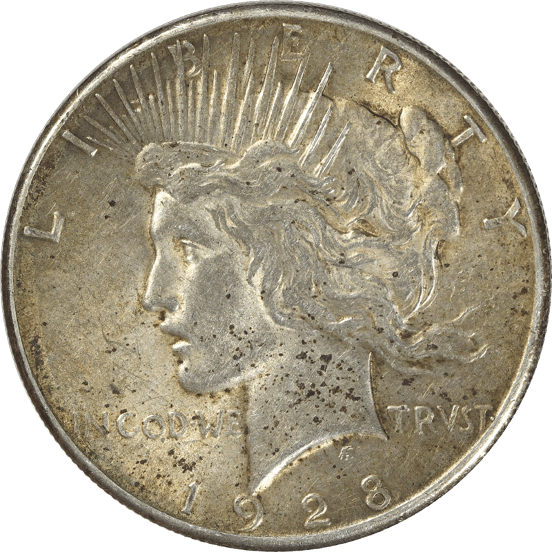 1928 Peace Silver Dollar $1, Circulated, Very Fine+