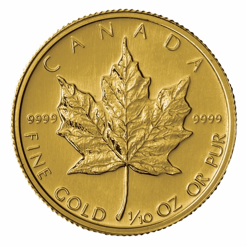 1/10oz Gold Canadian Maple Leaf -Assorted Dates- 