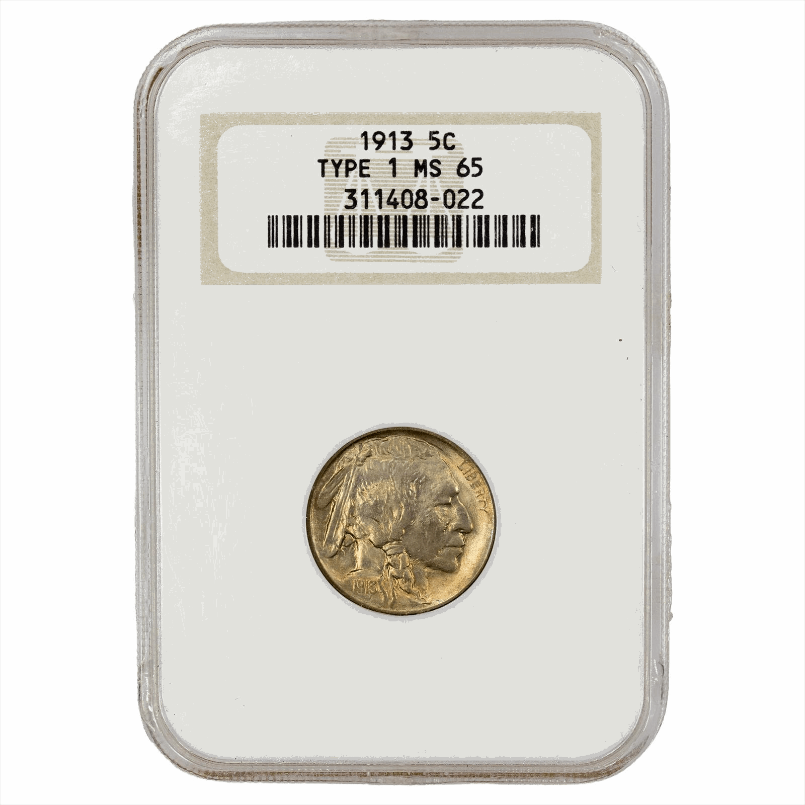 1913 Type 1 Buffalo Nickel 5C NGC MS 65