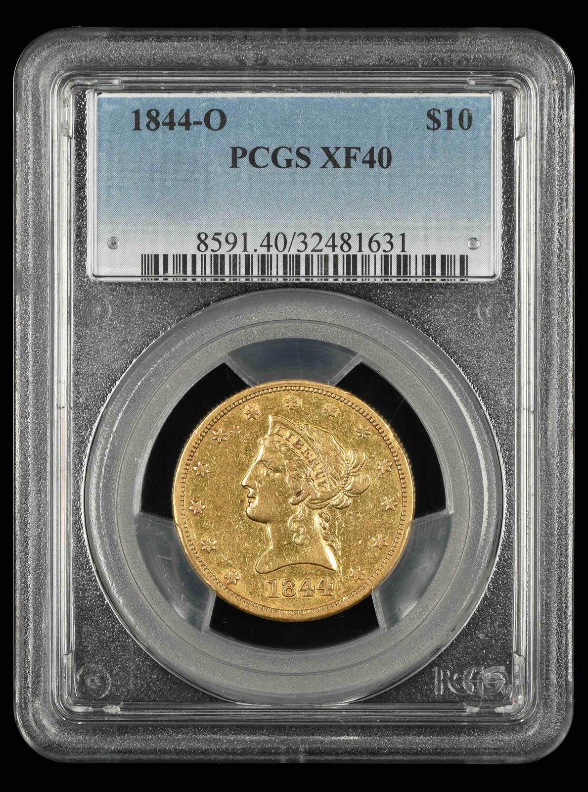 1844 O $10 PCGS  XF40