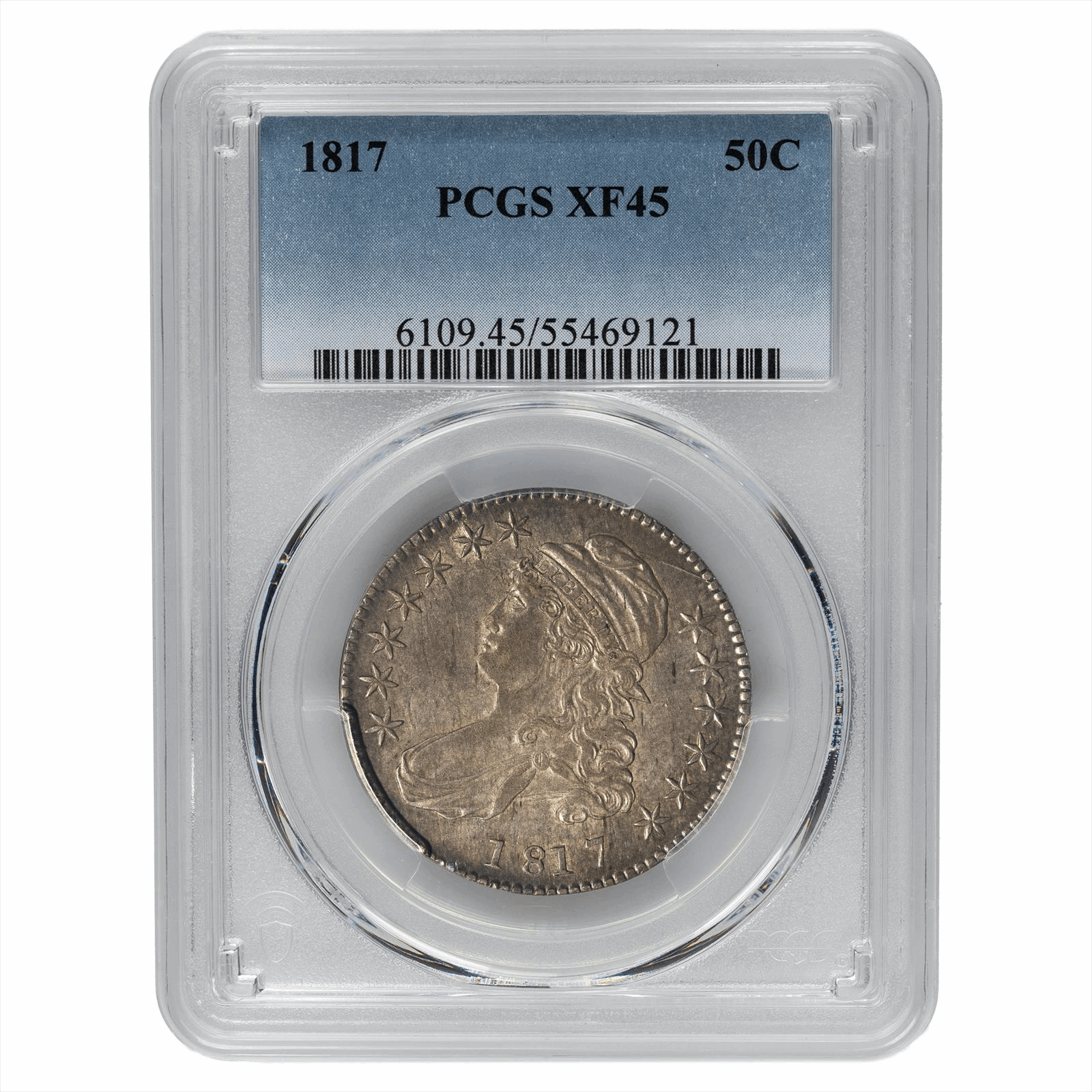 1817 Capped Bust Silver Half Dollar 50C PCGS XF 45