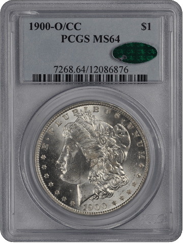 1900-O/CC $1 Overmintmark Morgan Dollar PCGS  (CAC)  MS64