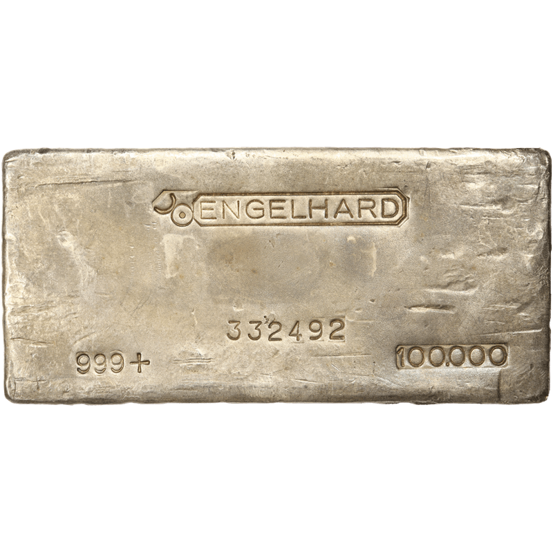 100oz Engelhard Poured Bar w/ Bull Privy 