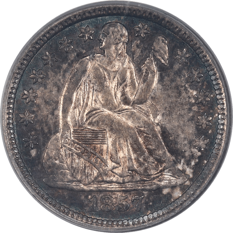 1857-O Liberty Seated Dime 10c PCGS AU55 GOLD CAC - Nice Original Coin