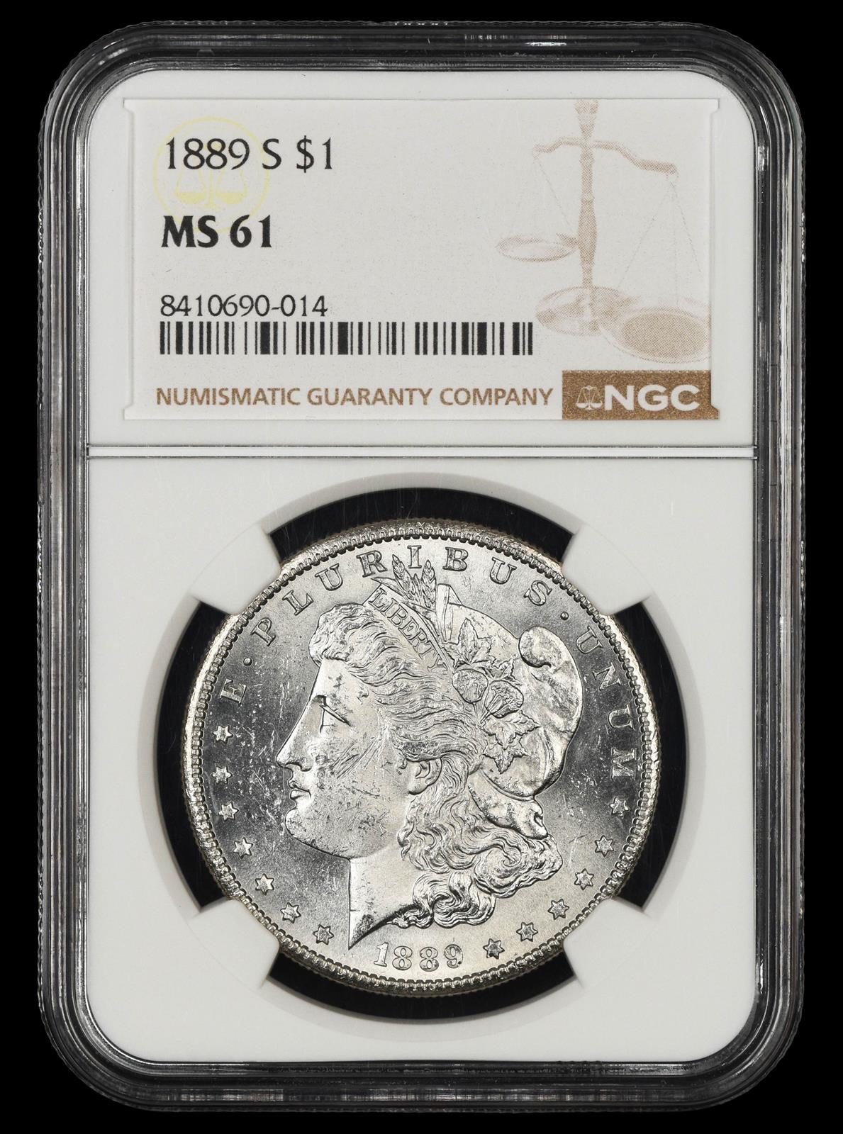 1889 S $1 NGC MS 61