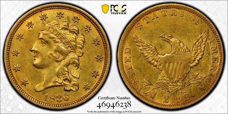 1836  Script 8 Classic Head PCGS AU58