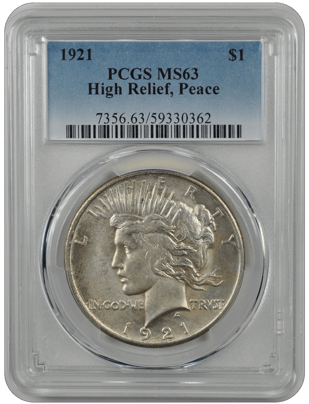 1921 Peace PCGS MS 63