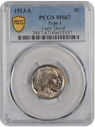 1913-S  Type 1 Buffalo PCGS MS 67