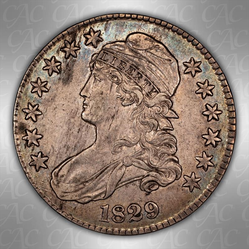 1829 Small Letters 50C CACG AU-53