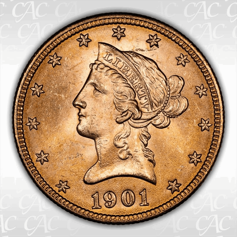 1901 $10 CACG MS 65