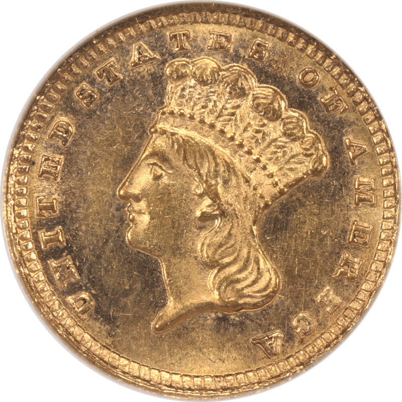 1885 Type-3 Indian Princess Gold Dollar, G$1,  NGC MS63 CAC - Nice Original Coin