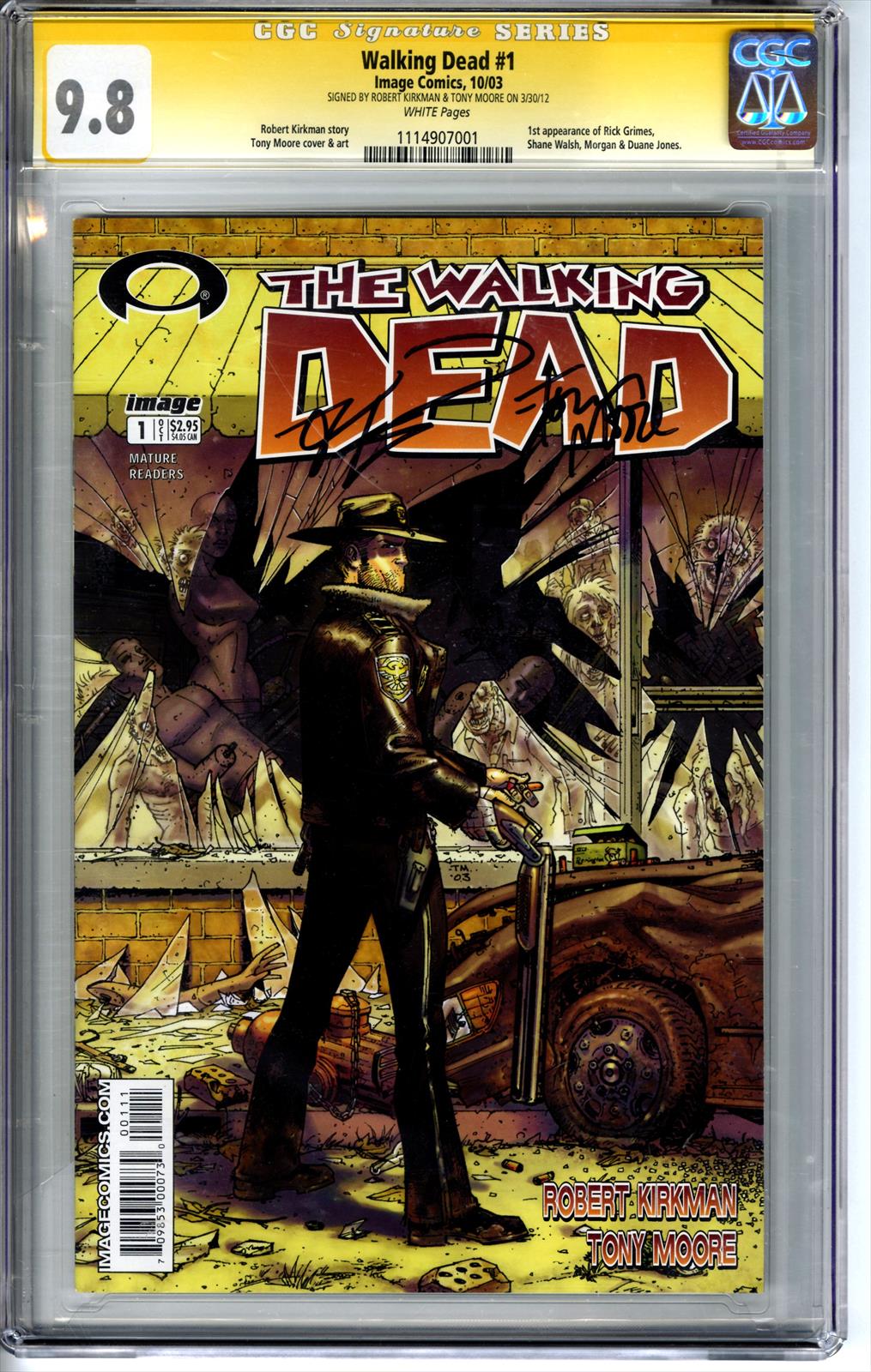 Walking Dead #1 Image Comics 10/03 CGC Signature Series 9.8 Signed by Robert Kirkman & Tony Moore 