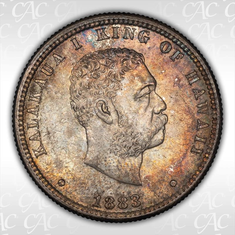 1883 Hawaii 25c CACG MS 65