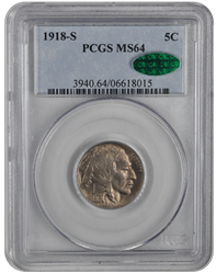 1918-S Buffalo PCGS CAC MS 64