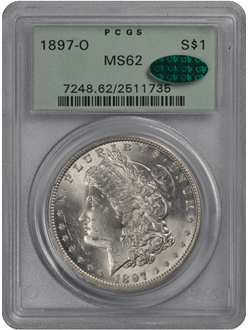 1897-O $1 Morgan Dollar PCGS  (CAC) #3669-12 MS62