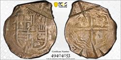 1634-65 Mexico 8 R Calico PCGS F Det  