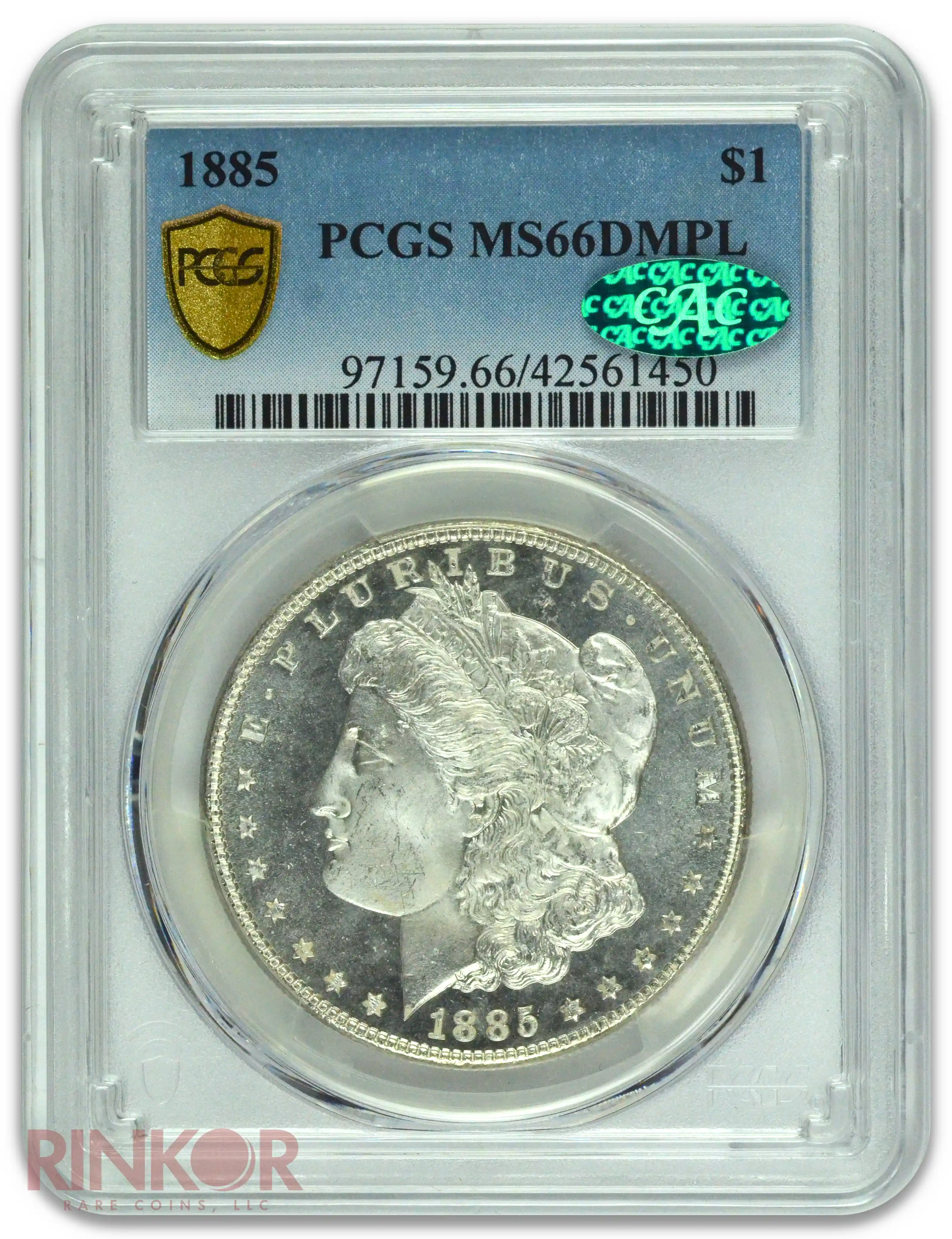 1885 $1 Morgan Dollar PCGS MS 66 DMPL CAC