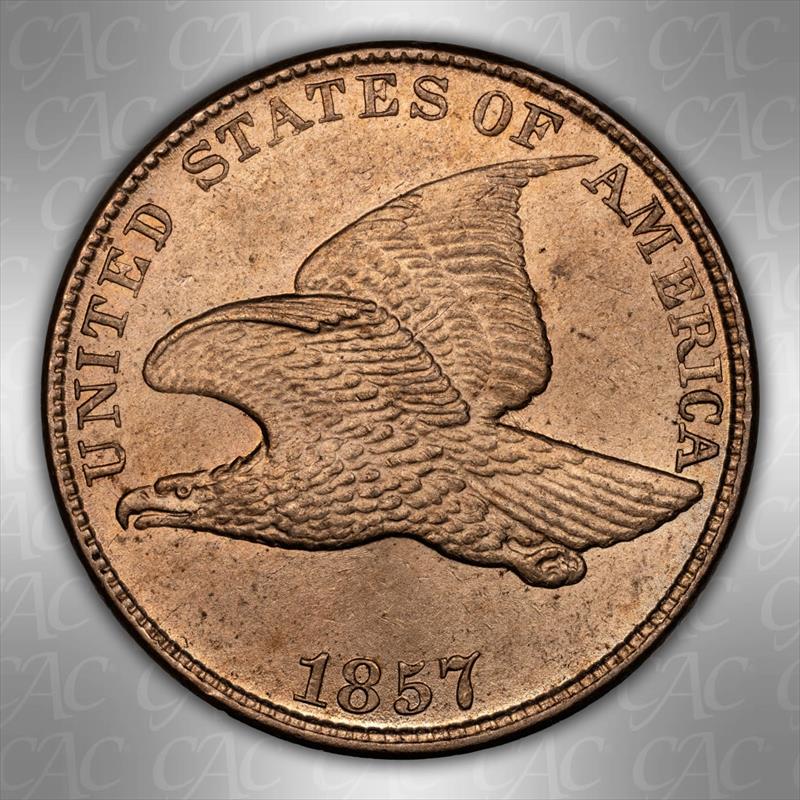 1857 Flying Eagle 1c CACG MS 64