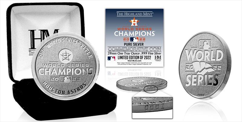 Houston Astros 2022 World Series Champions 1oz .999 Pure Silver Mint Coin 