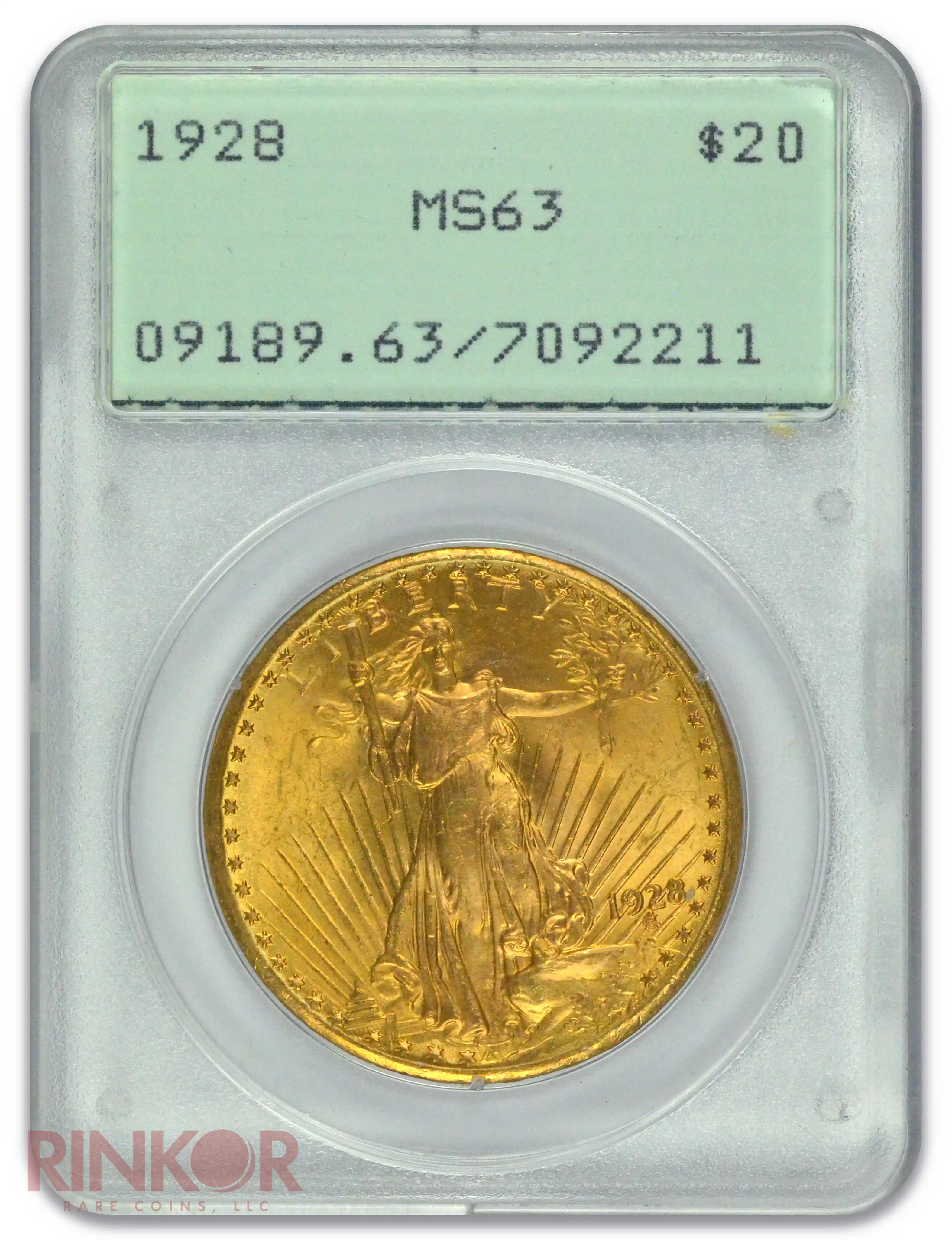 1928 $20 Saint Gaudens PCGS MS 63