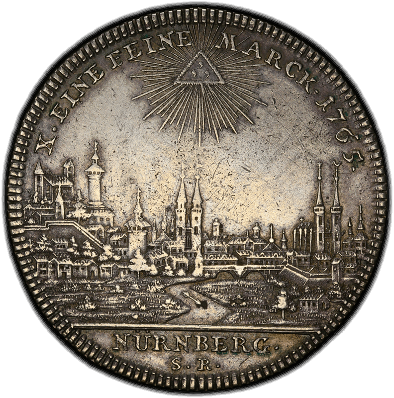 1765-SR Nurnberg Thaler PCGS XF45 D-2494 City View 