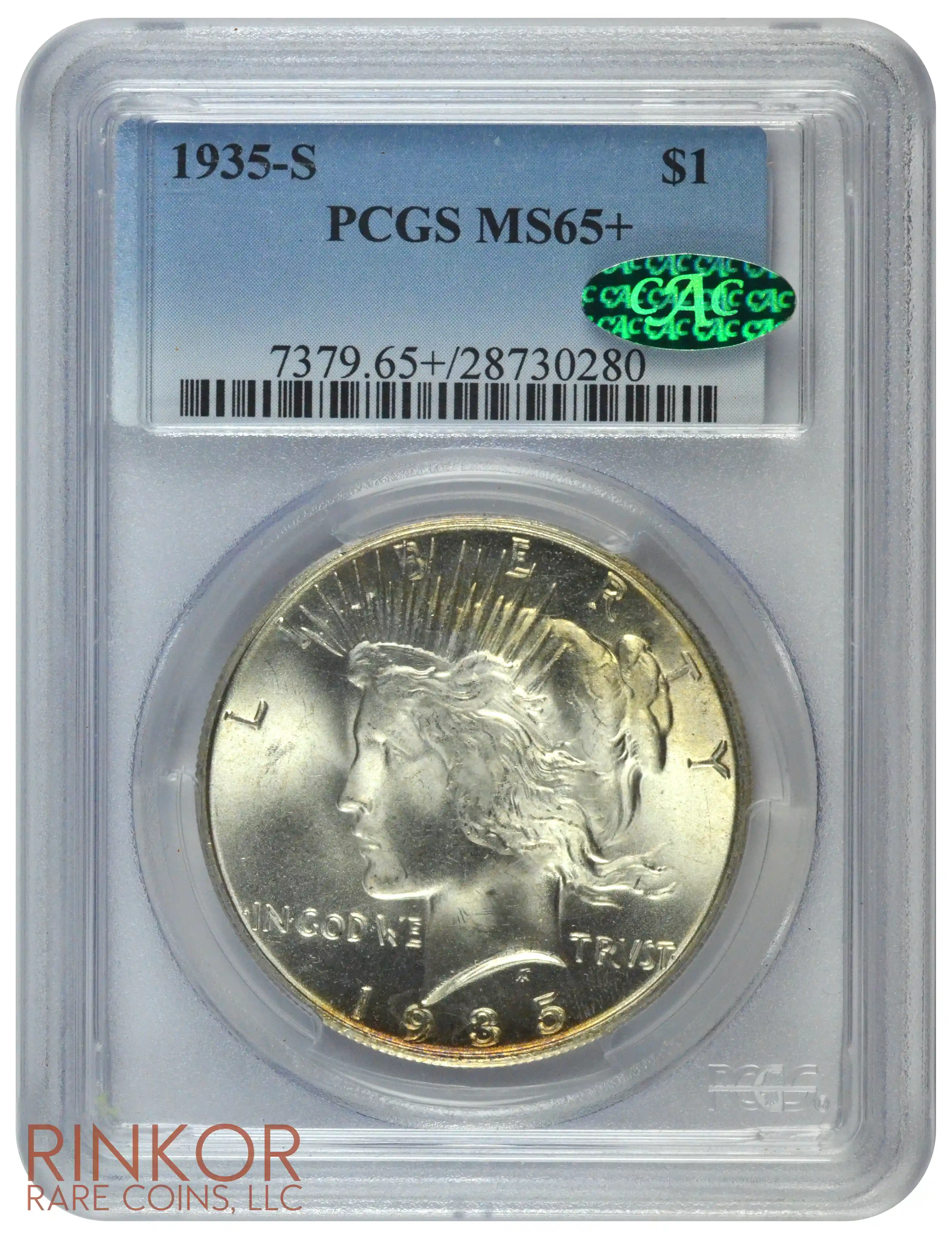 1935-S $1 PCGS MS 65+ CAC