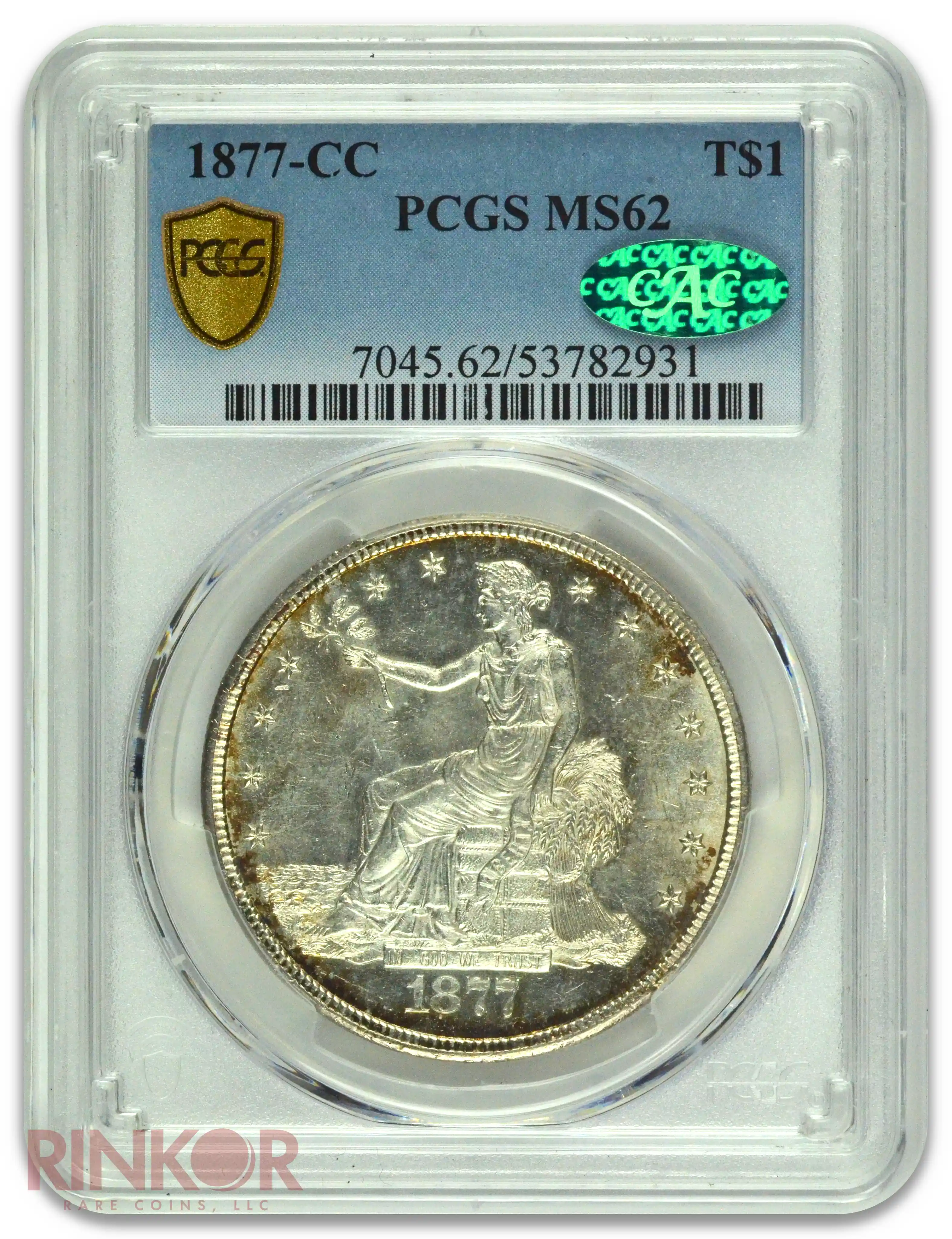 1877-CC $1 Trade Dollar PCGS MS 62 CAC