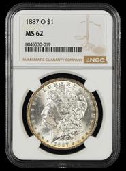 1887 O $1 NGC  MS62