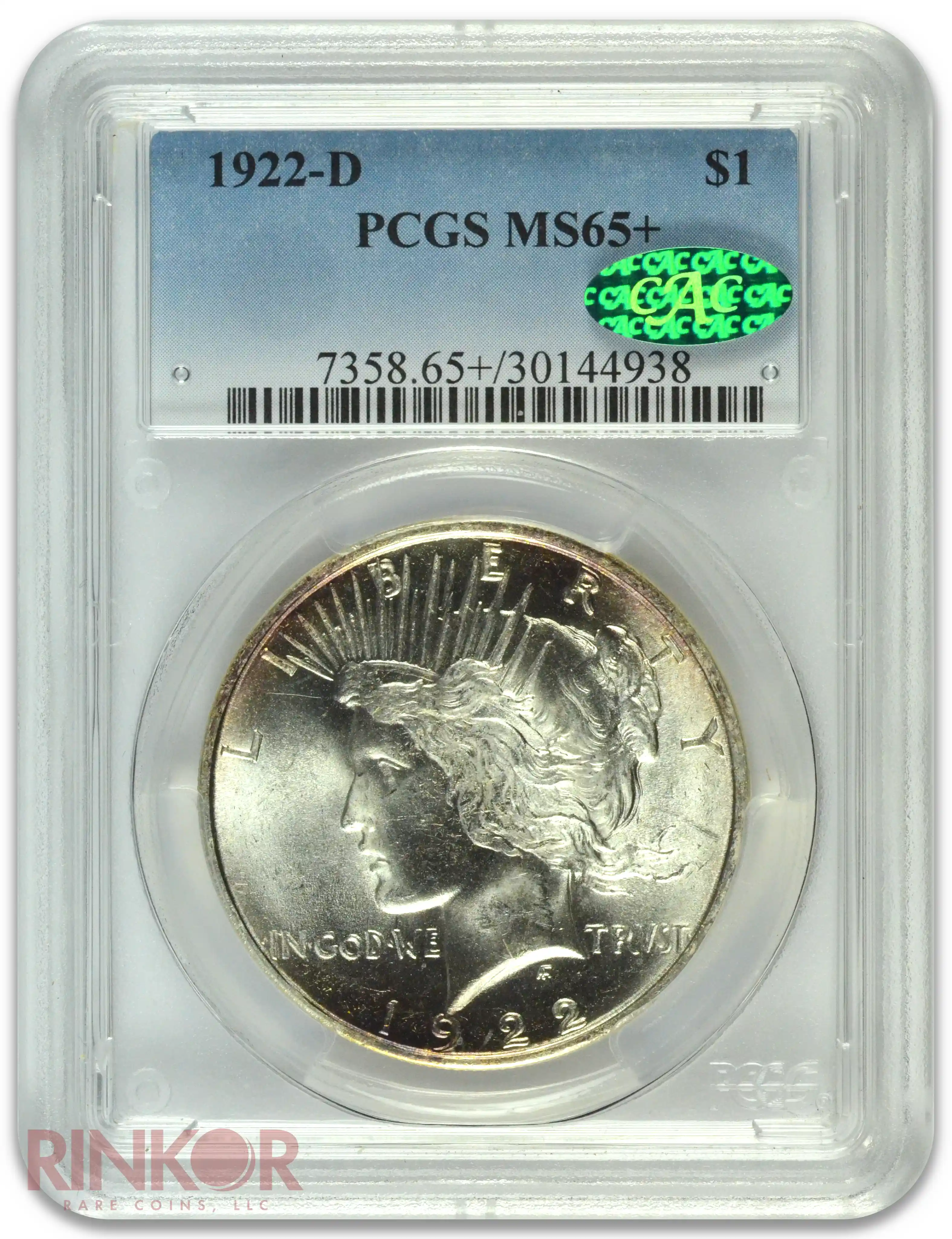 1922-D $1 PCGS MS 65+ CAC