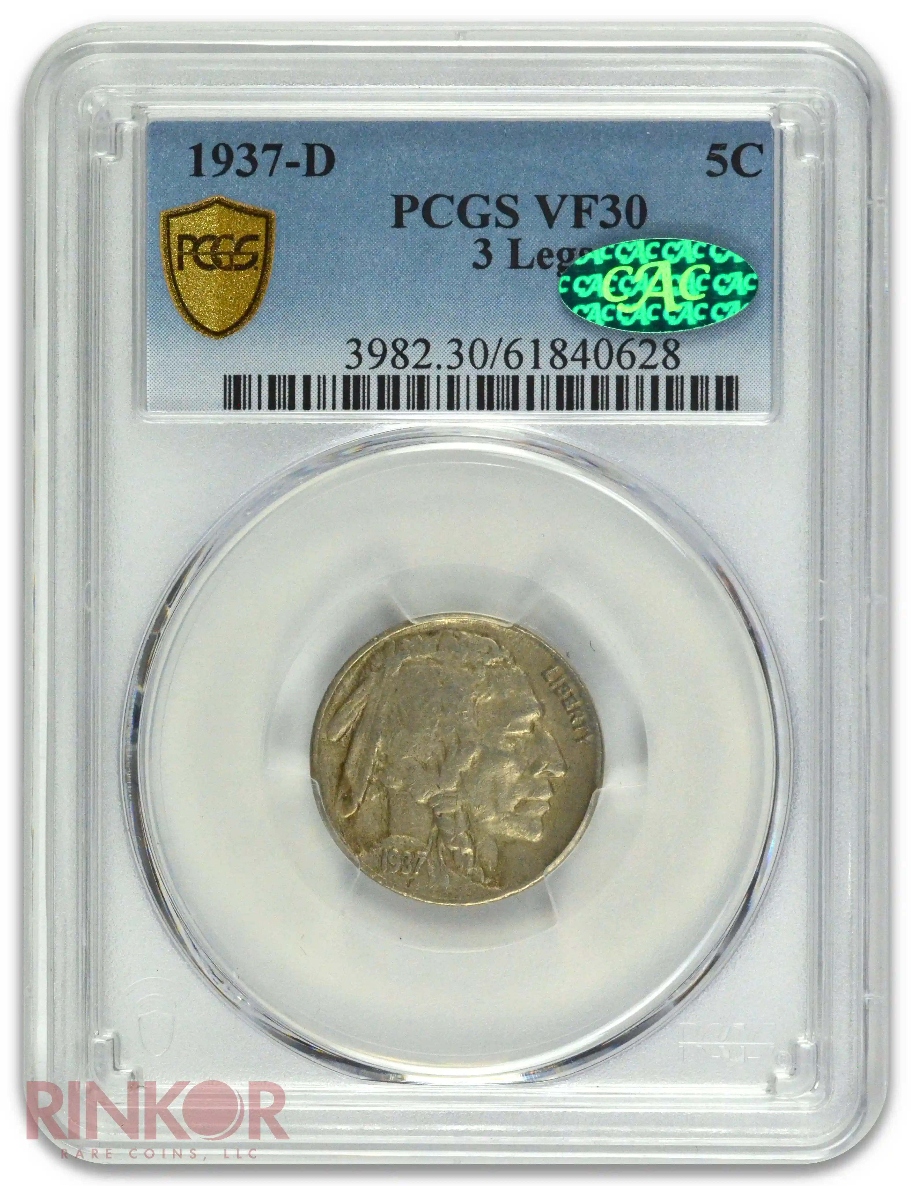 1937-D 3 Legs Buffalo Nickel PCGS