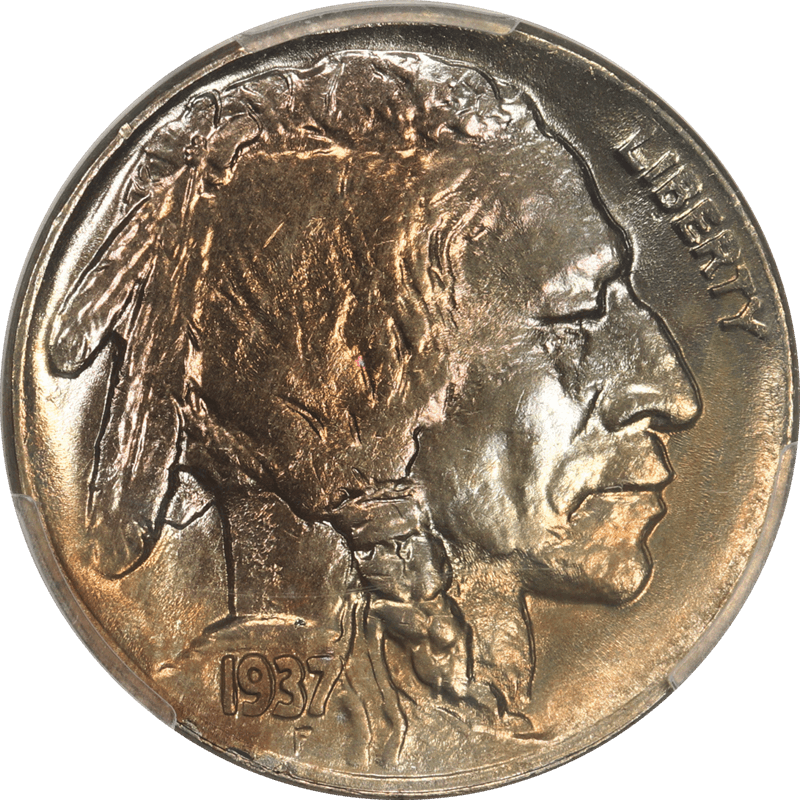 1937-D Buffalo Nickel, PCGS MS66 - Colorful Toned Surface 