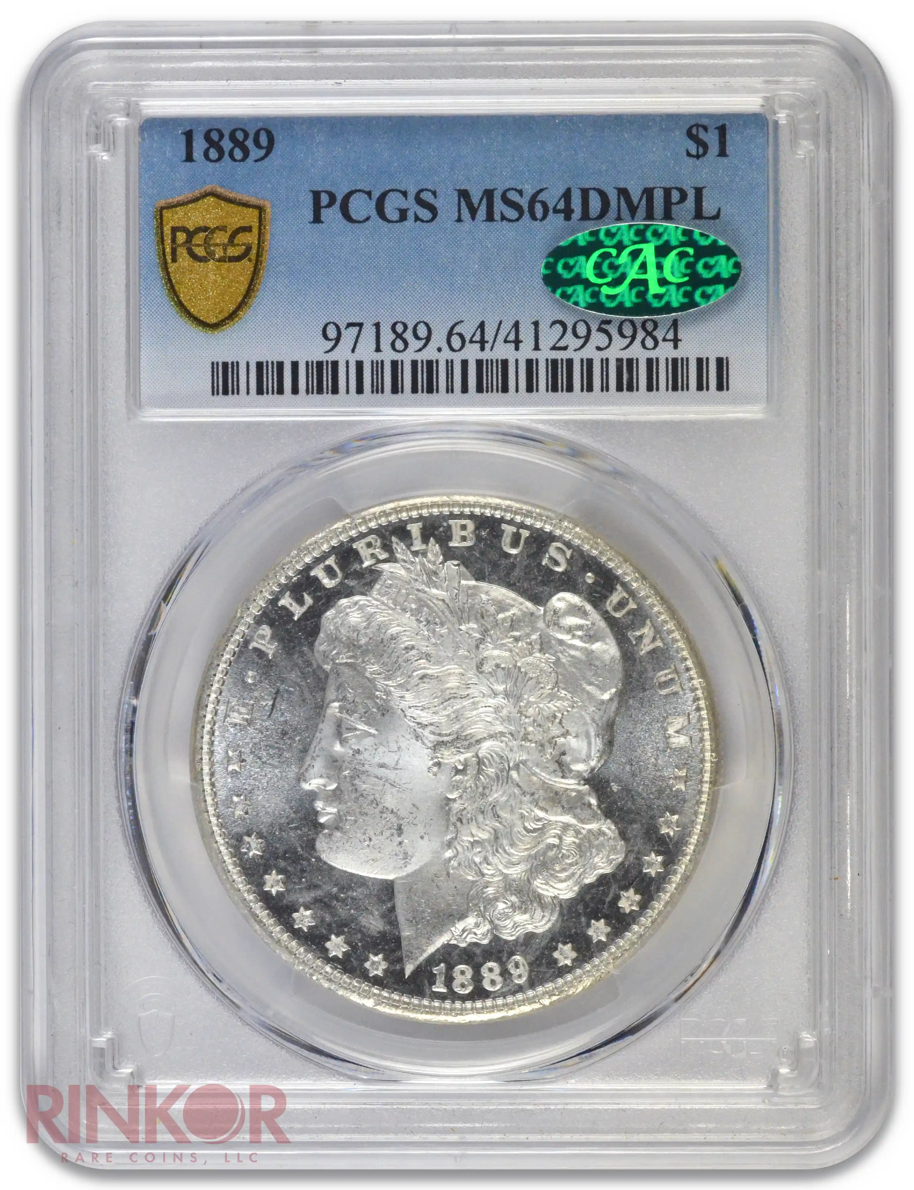 1889 $1 Morgan Dollar PCGS MS 64 DMPL CAC