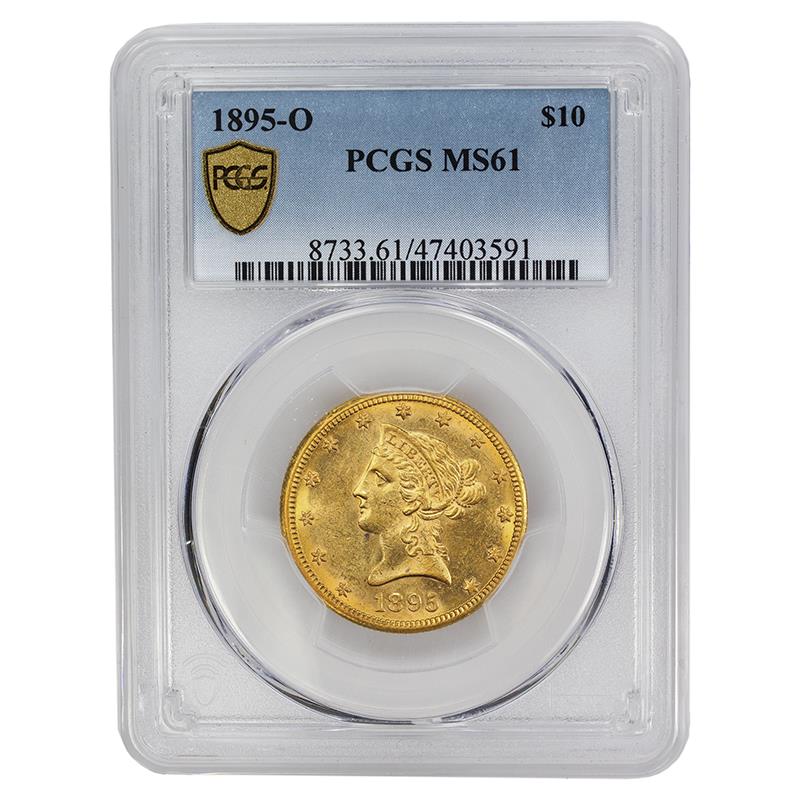 1895-O Liberty Head Eagle Gold, $10 PCGS MS 61 