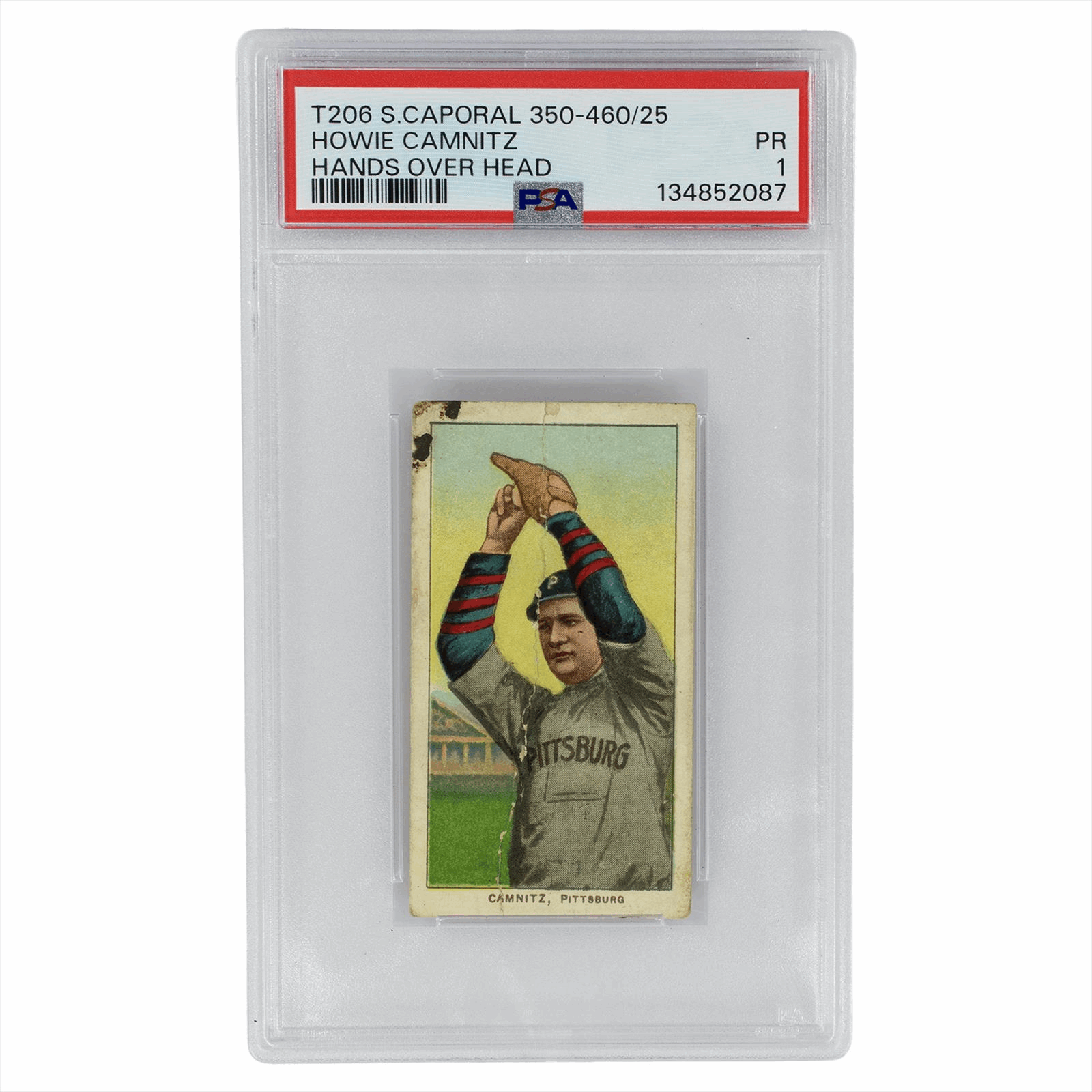 1909-11 T206 Sweet Caporal 350-460/25 Howie Camnitz Hands Over Head PSA PR 1 Cert #134852087