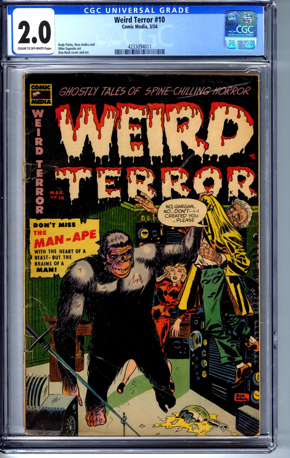 Weird Terror #10 Comic Media 3/54 CGC 2.0