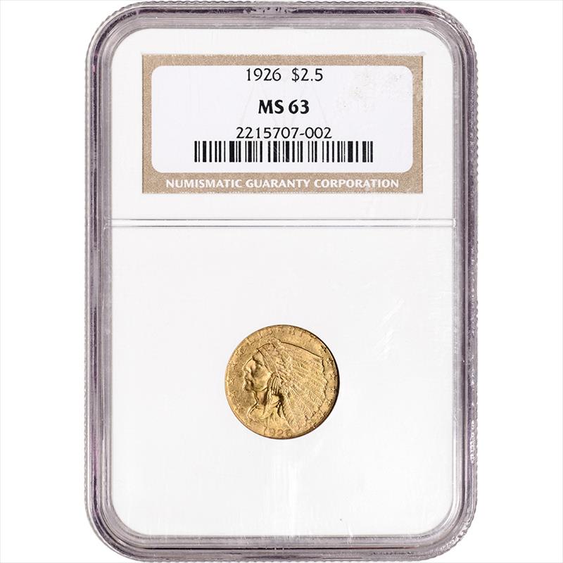 $2.5 Indian  Gold Quarter Eagle MS63 (Date Varies) 