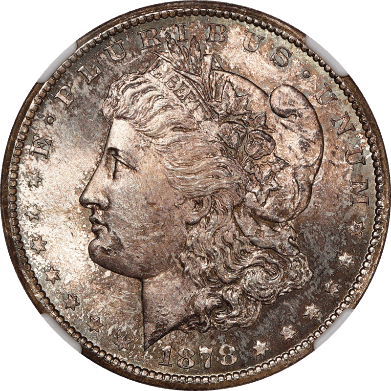 1878-CC Morgan Silver Dollar $1, NGC MS 63 - Toning