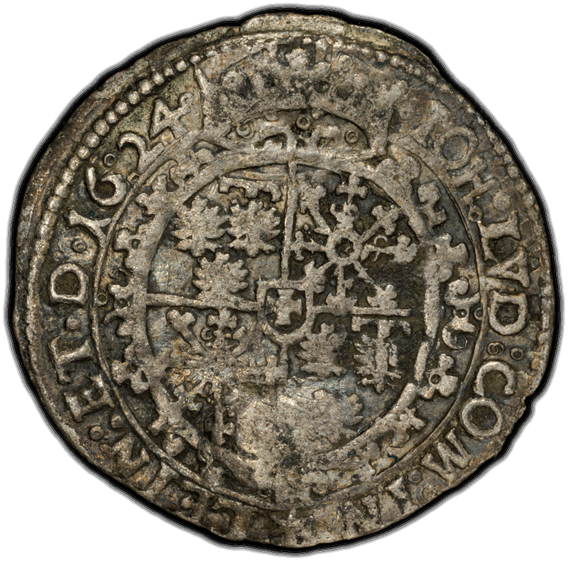 1624 German States: Speyer. Albus Countermark on 1624 Leiningen-Dagsburg 2 Kreuzer. PCGS XF45, C/M XF Details  image 2