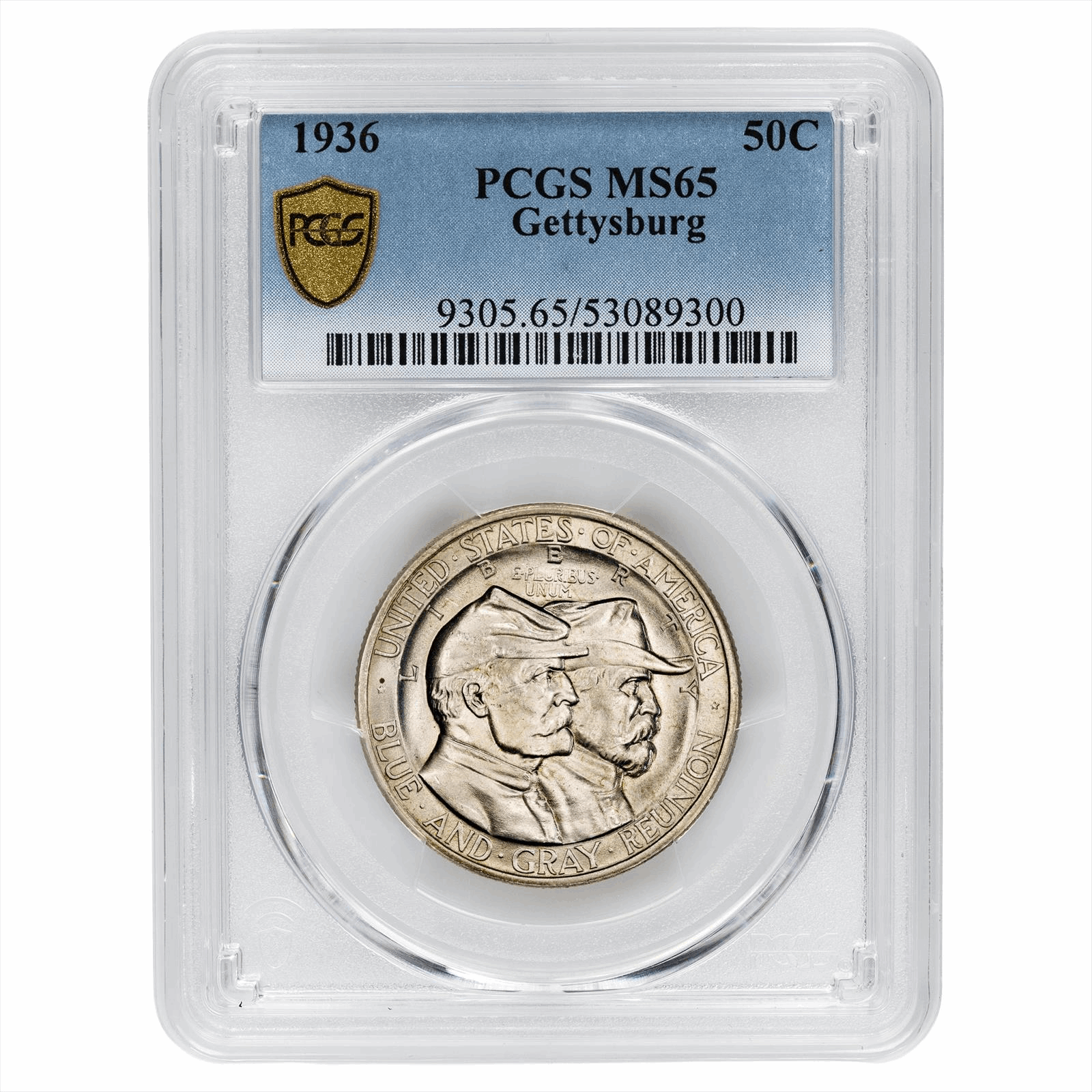 1936 Gettysburg Commemorative Half Dollar 50C PCGS MS 65