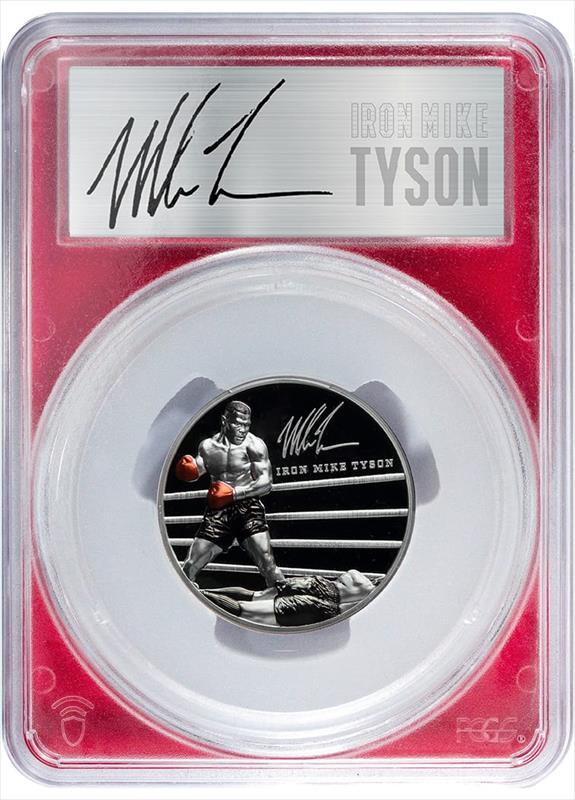 Mike Tyson 2023 2oz Pure Silver Signature Coin - Gem Proof Graded High Relief Autographed PCGS  