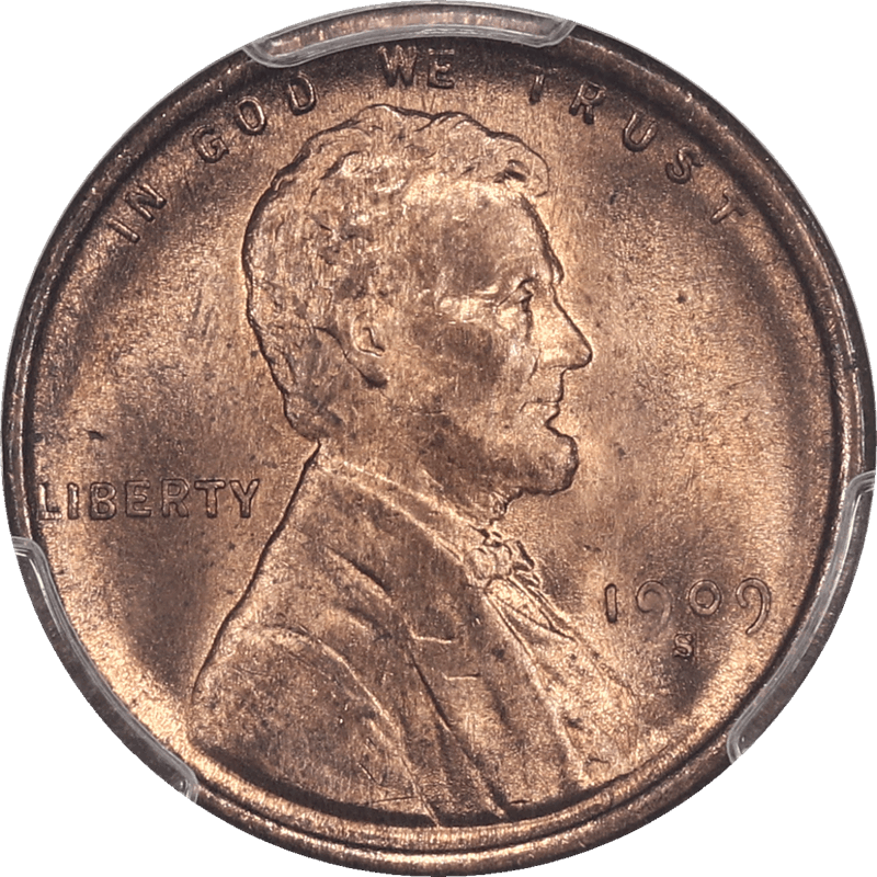 1909-S Lincoln Wheat Small Cent 1c PCGS MS65RB CAC - Nice Lustrous Red Brown Coin
