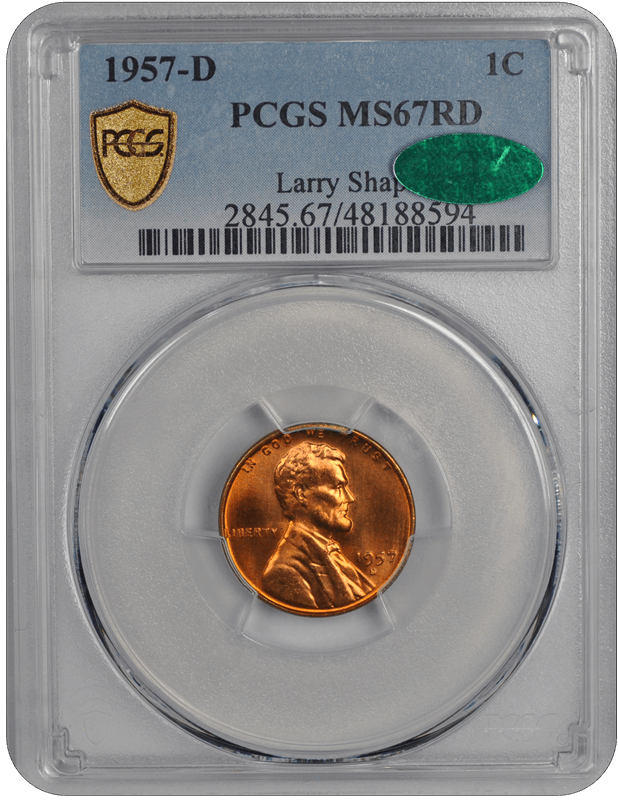 1957-D Lincoln PCGS (CAC) RD 67 