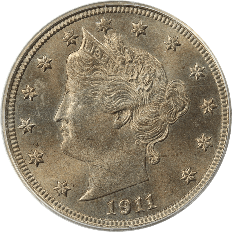 1911 Liberty V Nickel 5c, PCGS MS 64 
