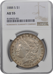 1888 S  Morgan Dollar NGC AU-55