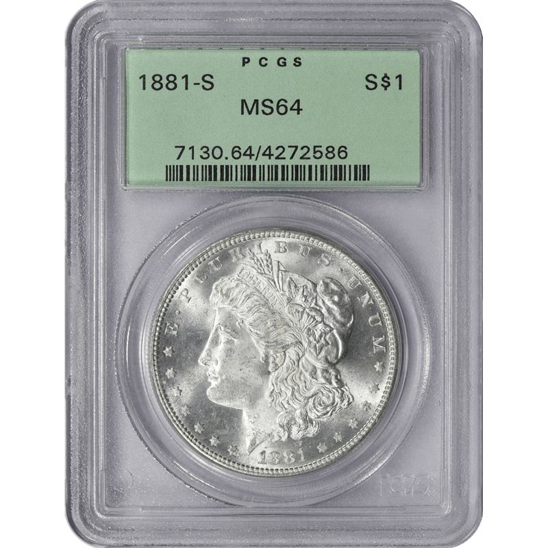 アンティークコイン コイン 金貨 銀貨 [送料無料] 1881-S US Morgan Silver Dollar $1 Coin PCGS  MS-64 (Better) BR1 L コレクション | grupofranja.com